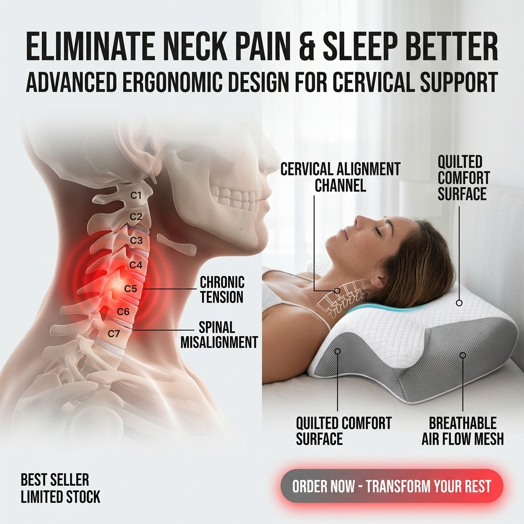 Ergonomic Neck Support Pillows Promote Deep Sleep.