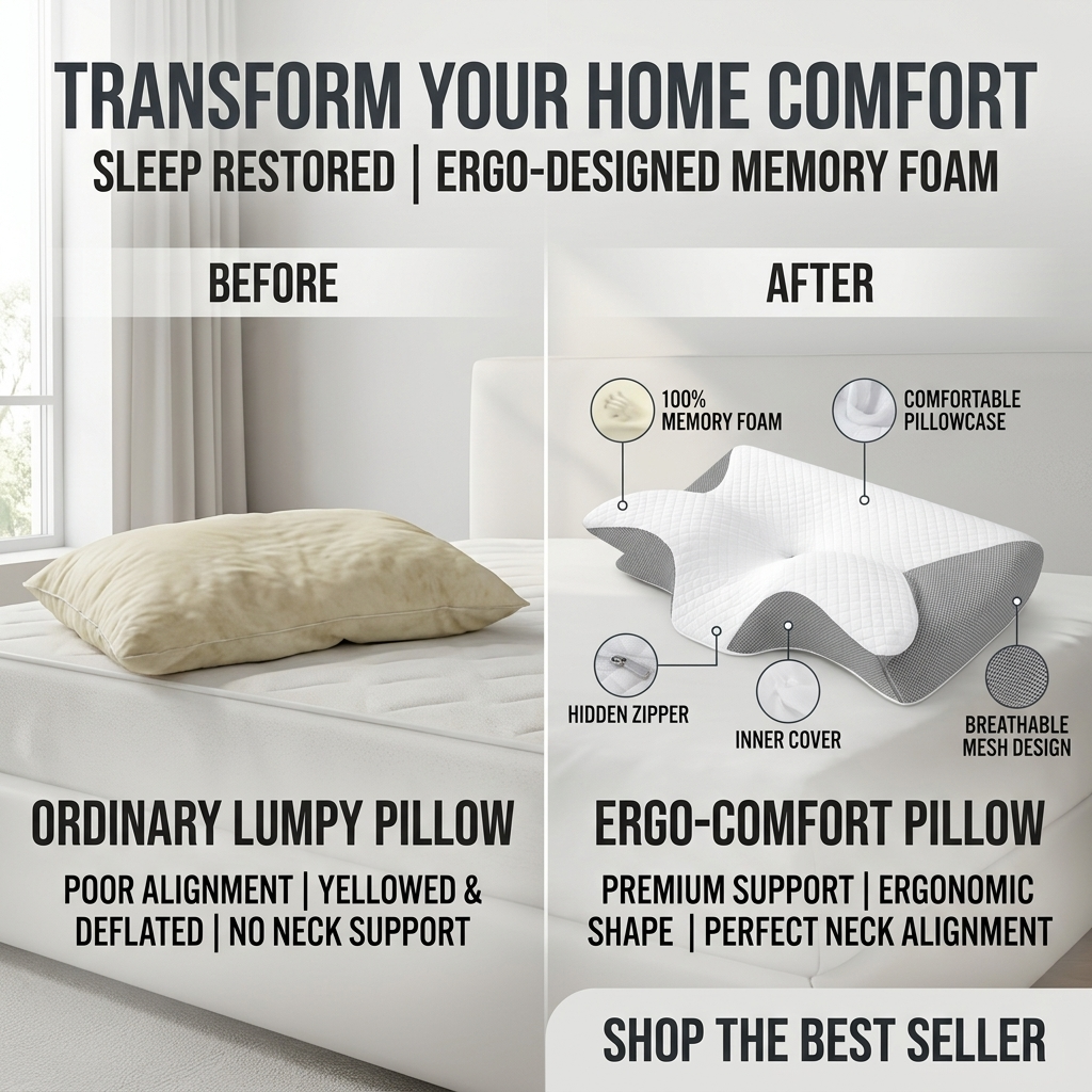 Ergonomic Neck Support Pillows Promote Deep Sleep.