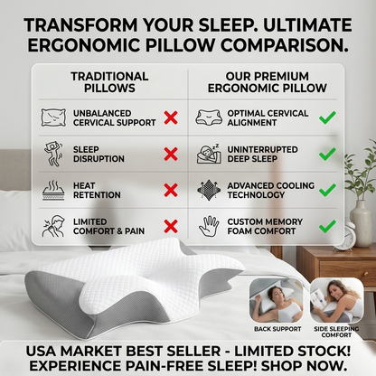 Ergonomic Neck Support Pillows Promote Deep Sleep.